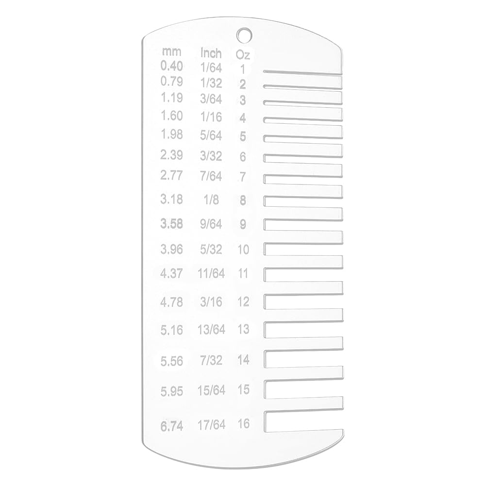 BENECREAT Acrylic Leather Thickness Gauge, Size Inspection Tool, Thickness Gauge for Welding Metal Plate Wire Size or Key Chain Decoration (5.9x2.9 Inch)