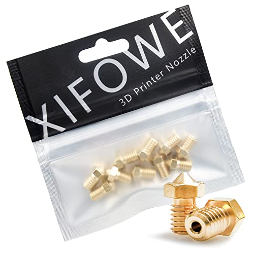 XIFOWE Boquillas E3D 10 piezas 0,4 mm Impresora 3D boquillas de latón, cabezal de impresión extrusora para filamento de 1,75 mm, para impresora 3D E3D V5-V6..