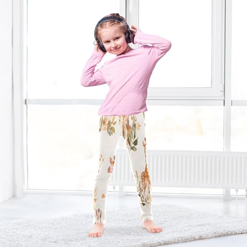Bolaz Toddler Girls Leggings Printed Yoga Pants Leggings Giraffe Leaves Seamless for Kids4