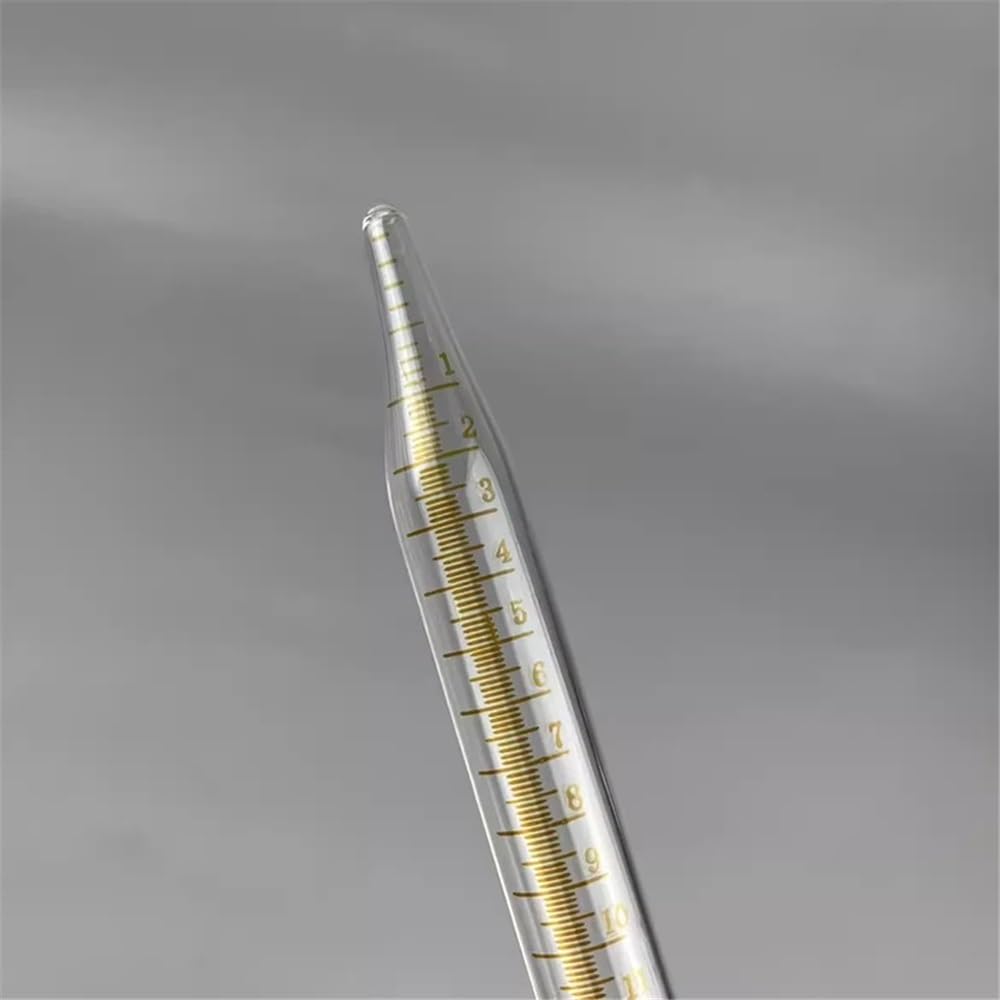 Cristalería de Laboratorio Tubo de vidrio de 15 ml con punta graduada de 0,1, resistente a altas temperaturas.