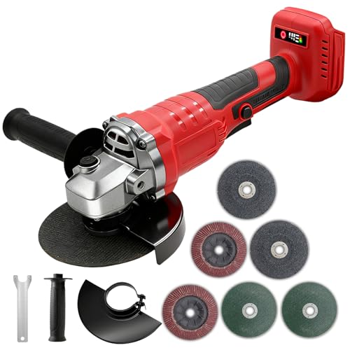 Cordless Angle Grinder Compatible with Makita 18V Battery, 125mm M14 23000RPM Brushless Angle Grinder Tool, 3 Variable Speeds Electric Power Grinder for Cutting, Grinding(Battery Not Included)