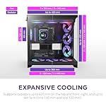 NZXT H9 Flow RGB (2025) – Large Dual-Chamber ATX Mid-Tower Airflow PC Case – Includes 1 x 420mm RGB Fan Unit & 1 x 120mm Fan – 420mm Radiator Support – Tempered Glass – Back-Connect Ready – Black - Image 4