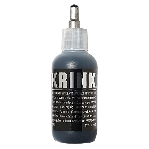 Krink K-66 Black Paint Marker - Vibrant and Opaque Fine Art Graffiti Markers for Unique Marks on Metal Paper Painted Surfaces and More - Alcohol-Based Krink Permanent Paint Markers for Lasting Lines