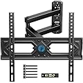 Pipishell Full Motion TV Wall Mount for 26-65 Inch Flat Curved TVs, Heavy Duty Single Articulating Arms, Corner TV Mount Up to VESA 400x400mm and 77lbs, Support Swivel, Tilt, Level Adjustment