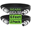 GEARit XLR Cables, Male to Female Microphone Cable 3-Pin Balanced Shielded Mixer XLR to XLR Cable for Recording Studio, Podcast, 6ft 2pack