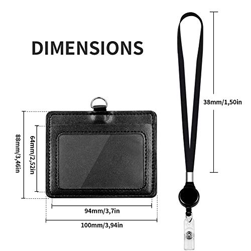 HONZUEN JoJo ID-Kaarthoezen met Band, PU-leer ID Kaarthouder Naamplaatje met Schouderband, Retractable ID Badge Houder… - Image 7