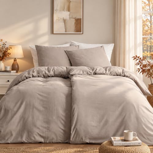 Duvetnova Bettwäsche Braun 135x200 4teilig, Herbst Bettwäsche Superweiche Vorgewaschene Mikrofaser Baumwollähnlich ÖKO-TEX 2 Bettbezüge 135 x 200+2 Kissenbezüge 80x80-alle mit Reiß