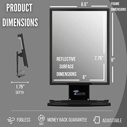 Toilettree Products Deluxe Larger Fogless Shower Shaving Mirror With Squeegee, Large, Black #TOP3