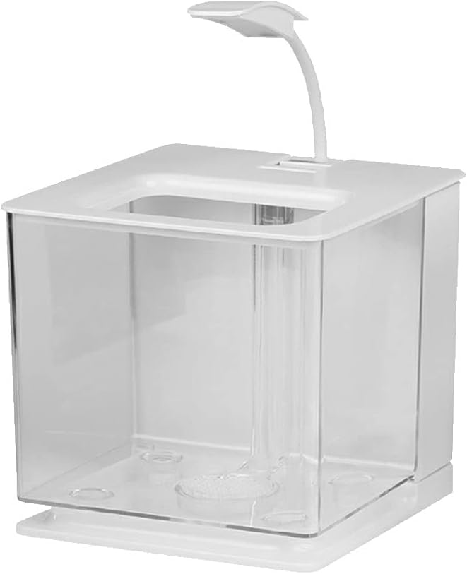 Fish Tank Desktop Creative Fish Tank Led Light Small Goldfish Fighting Fish Tank Without Water Change Decoration Ornamental Fish Tank Aquarium Tank (Color : Gold)