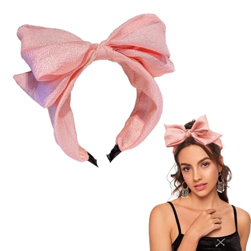 AEGYPIUS Pink Bow Headband with Bow, 5.9 x 6.69 inches Cute Big Headbands with Bows for Women Headband Bows for Women Stylish Looks