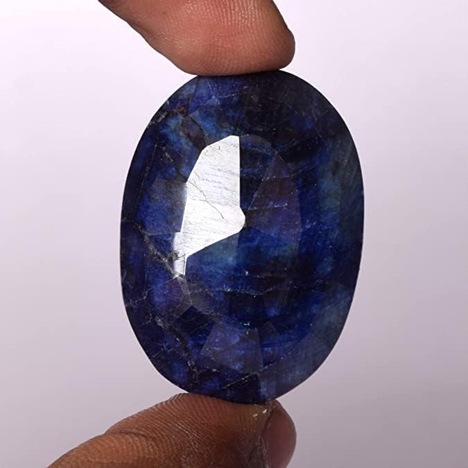 REAL-GEMS AAA+ Blue Sapphire Oval Cut 23.35 ct Faceted Gemstone for Jewelry Making, Loose Gemstone