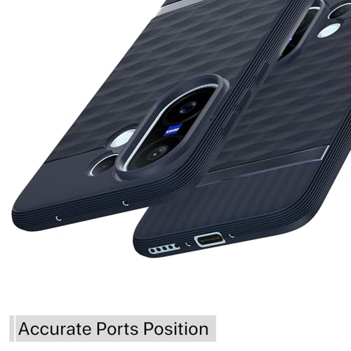 Image of Pikkme Back Cover for Vivo X200 Fe 5G Camera Protection 3D Hexa Cube Design Silicone Protective Bumper Case (Blue)