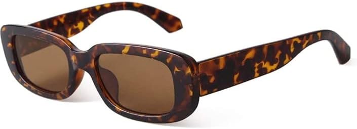 Rebel CollectionI REBEL Retro Rectangular Square Sunglasses for Women And Men Leopard Colour