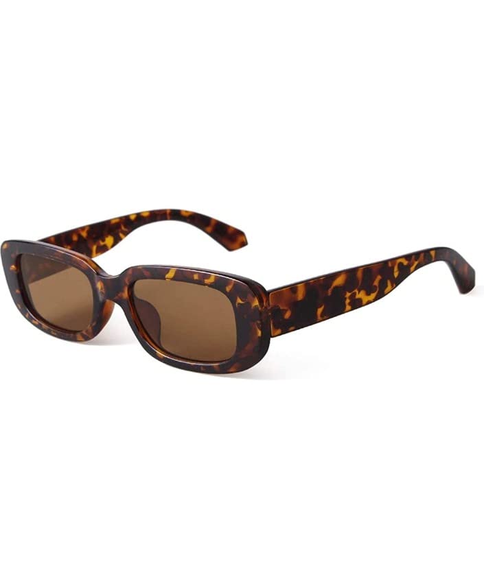 Rebel CollectionI REBEL Retro Rectangular Square Sunglasses for Women And Men Leopard Colour