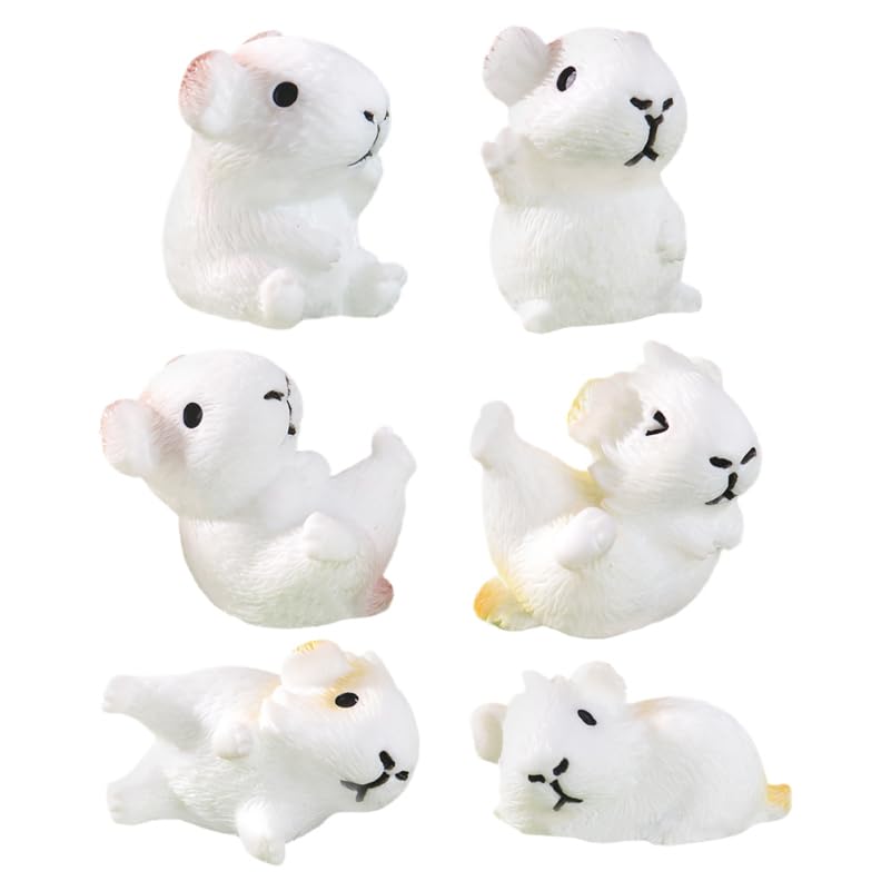 Image of balacoo 6Pcs Miniature Guinea Pig Resin Figurines Tiny Animal Model for Micro Landscape or Flowerpot Landscaping Garden Animal Statues Toy House Decoration Patio Lawn & Garden Decor
