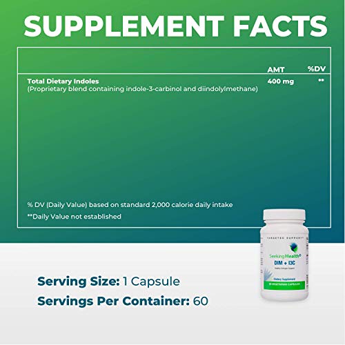 Seeking Health DIM & I3C - Support Healthy Liver Metabolism of Estrogen - Formula with DIM & I3C to Support Healthy Cellular Response - 400 mg, 60 Capsules - Thumbnail 7