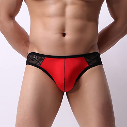Men's Sexy Lace Low Rise Underwear Stretch Briefs Underpants4