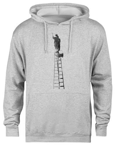 Pull à capuche gris unisexe L'optimiste aux finitions soignées