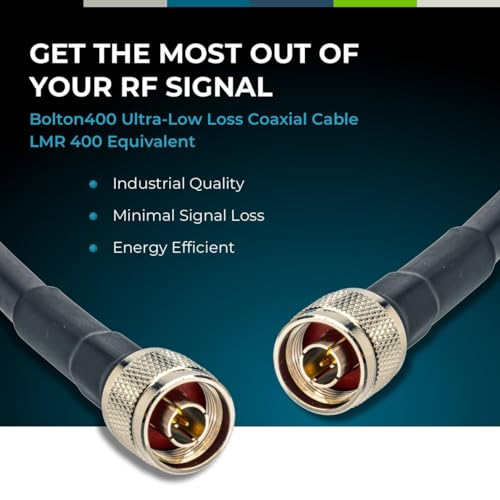 Image of Bolton400 Coaxial Cable 500ft Black, No Connector LMR400 Equivalent | Heavy-Duty Ultra-Low-Loss 50-Ohm Design for Signal Boosters, Antennas and Networking Equipment in Residential & Commercial