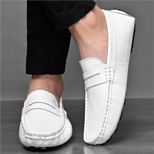 Loafers for Men Solid Color Leather Comfortable Flexible Lightweight Resistant Party Casual Slip-On Boat Shoes3