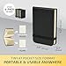 NeatVilla Tiny Notebook 3x4 Small Notepad Pocket Size, A7 Leather Hardcover Mini Notebook, Tear Off Sheet Tiny Notepad with Elastic Band, 4 Pack Mini Pocket Notebook for Nurse Reporter (Black)
