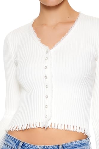 Forever 21 Women's Frayed Cardigan Sweater3
