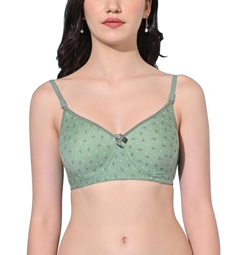 Image of FIMS - Fashion is my style Women Cotton Blend Padded Non-Wired Everyday Bra Pack of 1 Cup- B Multicolor