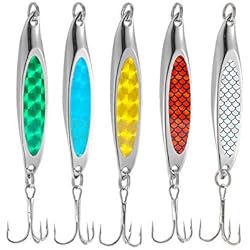 Cucharilla Ondulante TUXIBIN 5 unids señuelo de Pesca de Metal Rebanada Cuchara Spinner cebos Tackle Mackeral Sastre señuelos YE-01