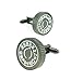 Gemelolandia | Boutons de Manchettes en forme de roue de menu d'appareil photo reflex Acier et blanc | Pour Hommes et Garçons | Cadeaux Pour Mariages, Communions, Baptêmes et Autres Événements
