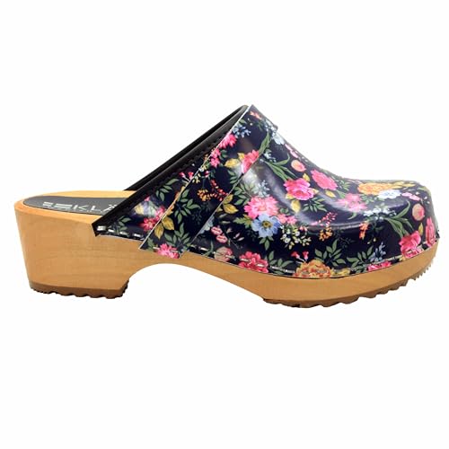 Image of Bjork Maja Wood Open Back Leather Clogs
