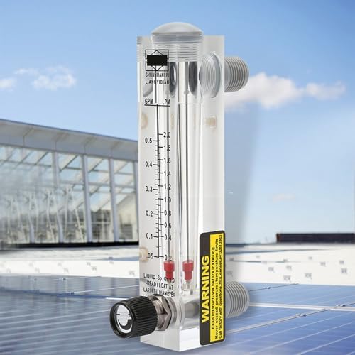 Garosa Adjustable Water Flow Meter Inline Rotameter with Knob 1/4 Inch Female Thread for Liquid Flow Measurement Industrial Plumbing HVAC System
