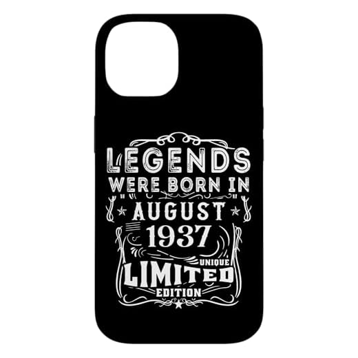Carcasa para iPhone 14 Cumpleaños Agosto 1937 Edición Limitada Regalo Legend