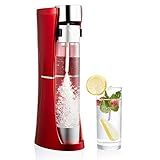 CO-Z Desktop Sparkling Water Maker Red, 1 Liter Homemade Soda Pop Maker Machine, 1.75 Pint Seltzer Water Fizzy Drink and Soda Machine for Home, Carbonated Soda Maker, 60L CO2 Cylinders Not Included