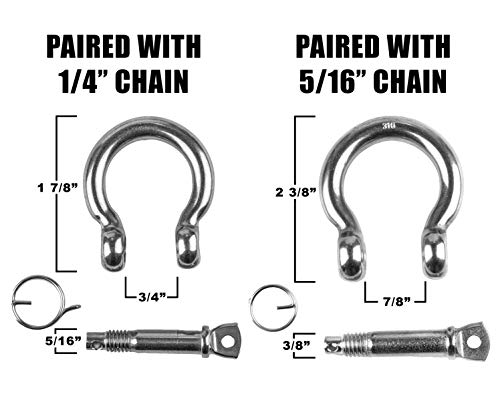image for HarborCraft 4 Foot Long Stainless Anchor Chain with Advanced Lock Ring