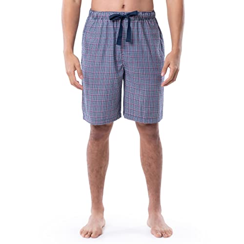 Short de nuit en sergé Van Heusen homme bleu marine et rose carreaux taille S