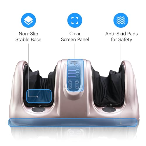 Masajeador de pies Gecheer Premium, con amasado profundo y rodillos, control remoto, nodos shiatsu, palmas de silicona suave, diseño ergonómico para pies, tobillos, pantorrillas y piernas, 7 modos de masaje, ideal como regalo miniatura 3