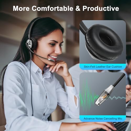 Image of emaiker monaural USB Headset with Stereo Headphone Noise cancelation Microphone Computer Phone Headset for Drangon Voice Recognition Speech Dictation Skype Chat