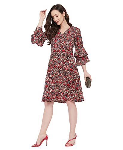 Image of Uptownie Lite Women's Crepe Skater Knee Length Dress