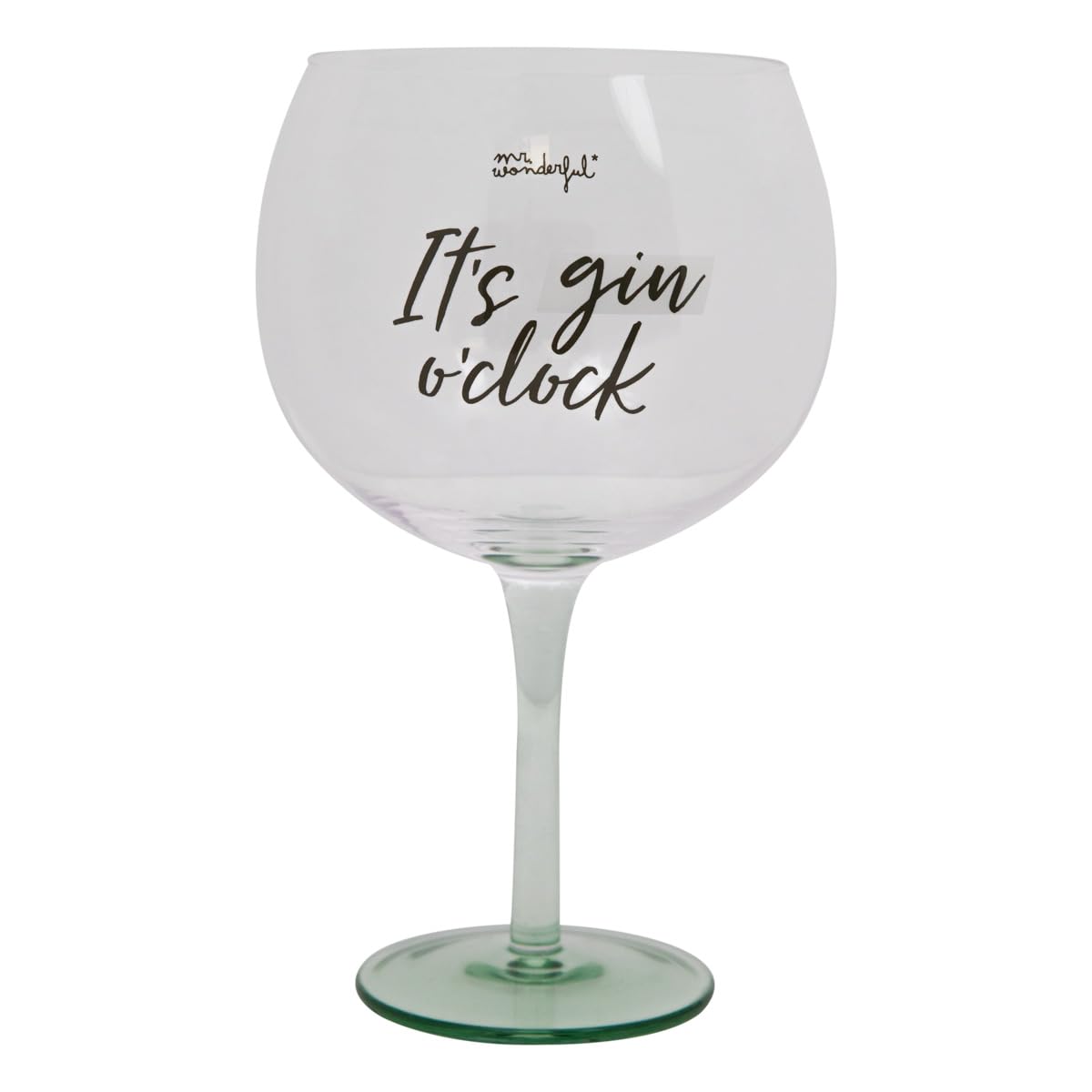 Mr. Wonderful - Bicchiere Ballon - It's Gin O'clock - Bicchiere Ballon Con Messaggio - Realizzato In Vetro - Capacità: 70 Cl - Foto 2