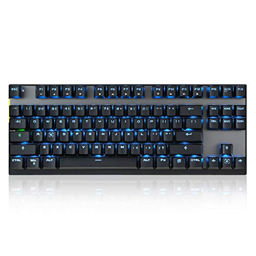Motospeed 2.4GHz Wireless USB Wired Mechanical Keyboard 87Keys Led Backlit Red Switches Type-C Gaming Keyboard for Gaming and Typing,Compatible for Mac PC Laptop