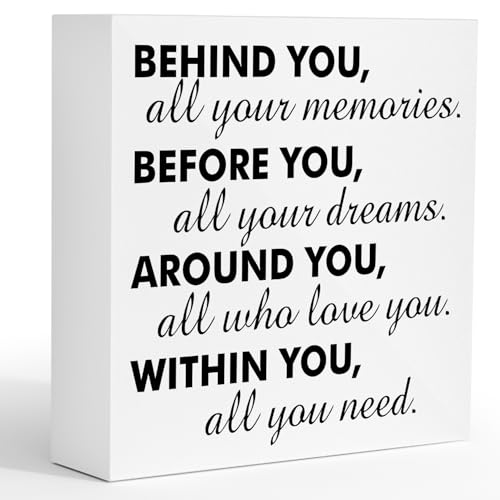 Graduation Decorations 2025 for Table, Uplifting Graduation Gifts -White Wooden Plaque SIgn, 2025 Graduation Party Decor for College High School