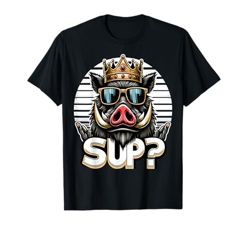 Warthog crown funny whats up meme boar vintage t-shirt