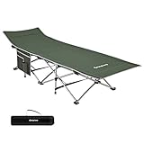 KingCamp Cama Plegable Camping Extra Grande Cama Camping Ligera Durable Cama Plegable con Bolsillo Lateral,para...