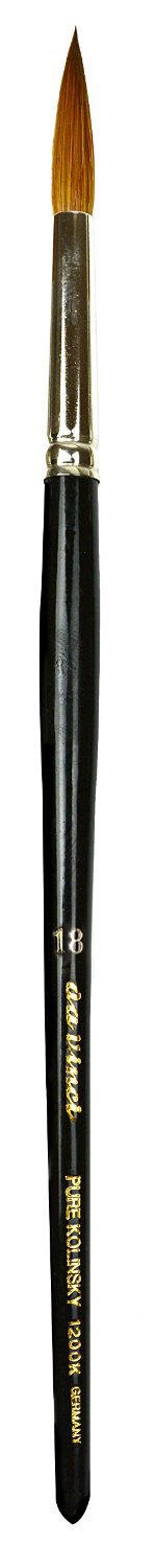 da Vinci Watercolor Series 1200k Maestro Paint Brush, Medium Needle Liner/Rigger Kolinsky Red Sable, Size 18 (1200K-18)