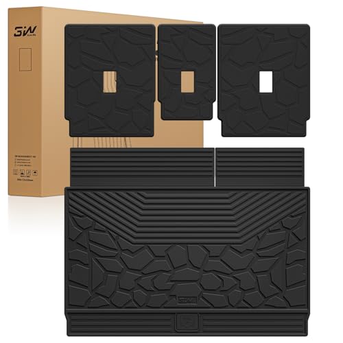 Image of 3W Cargo Liner & Seat Back Mats for 2025 2026 Ford Expedition MAX 7 /8 Seats,TPE All Weather Protection Car Trunk Liners Covering The Backrest,Cargo Accessories