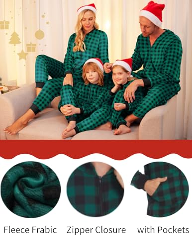 Ekouaer Christmas Matching Pajamas Onesie For Family Fleece Onesie Sleepwear Zipper Jumpsuit With Pockets thumb #1