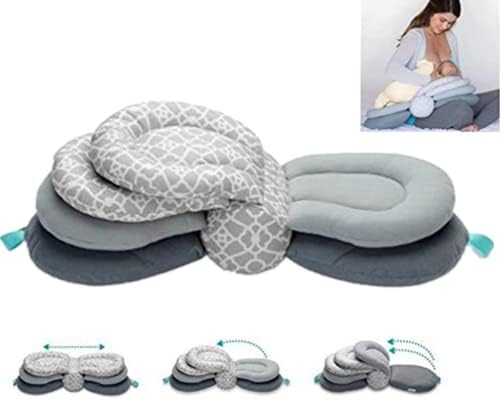 VUPUPY Baby Breastfeeding Pillow Nursing Pillow,Best for Mom,Adjustable Height (Gray)