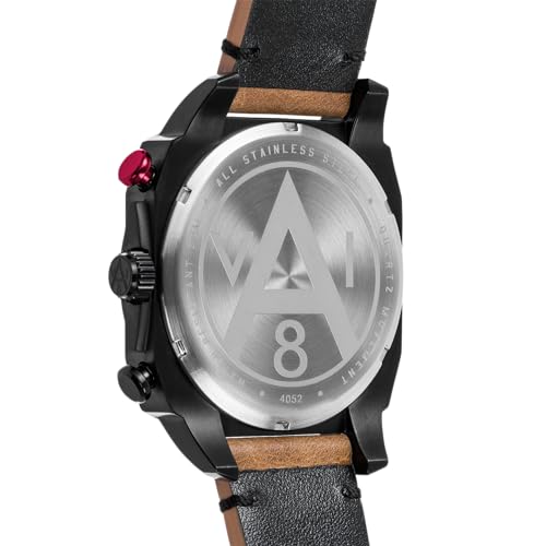 Image of AVI-8 Men's 45mm Hawker Hunter Retrograde Chronograph Watch with Leather Strap AV-4052