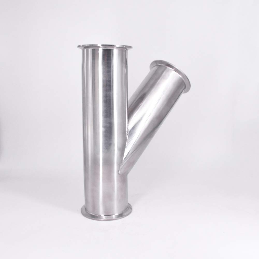 Abrazadera triple oblicua en forma de Y de 76 mm de diámetro exterior, 3" y 3 vías, acero inoxidable SUS 304, divisor for cerveza casera y vino