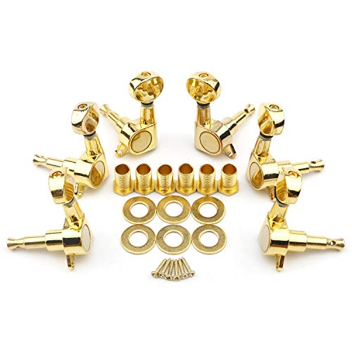 Unxuey 6pcs 3L 3R Gold Tuning Pegs Key Peg for Guitar For Acoustic or Electric Guitar
